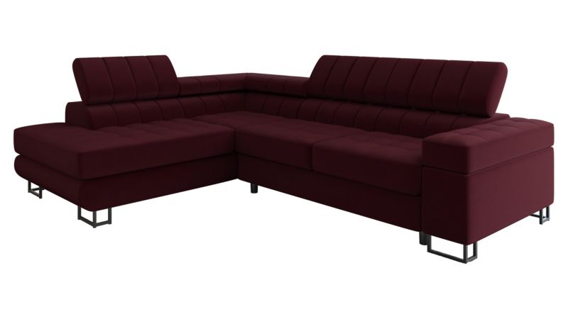 Narożnik MIRJAN 24 do salonu Laris Premium lewy oberżyna 1 szt.