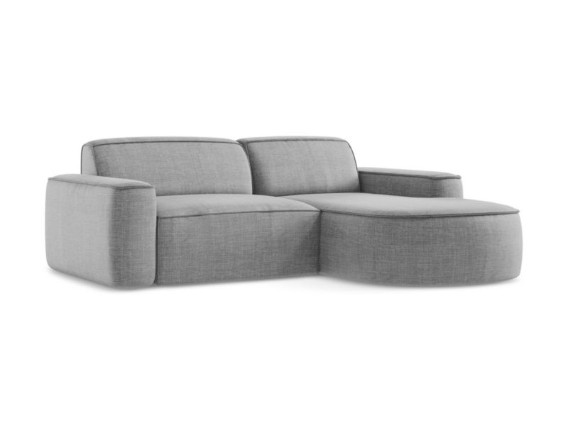 Narożnik prawostronny LaMiaSofa MELISSA z tkaniny strukturalnej 224x166 cm jasny szary 1 szt.