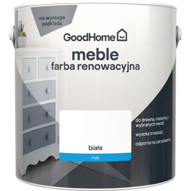Farba renowacyjna do mebli GoodHome Reno biały mat 2 l