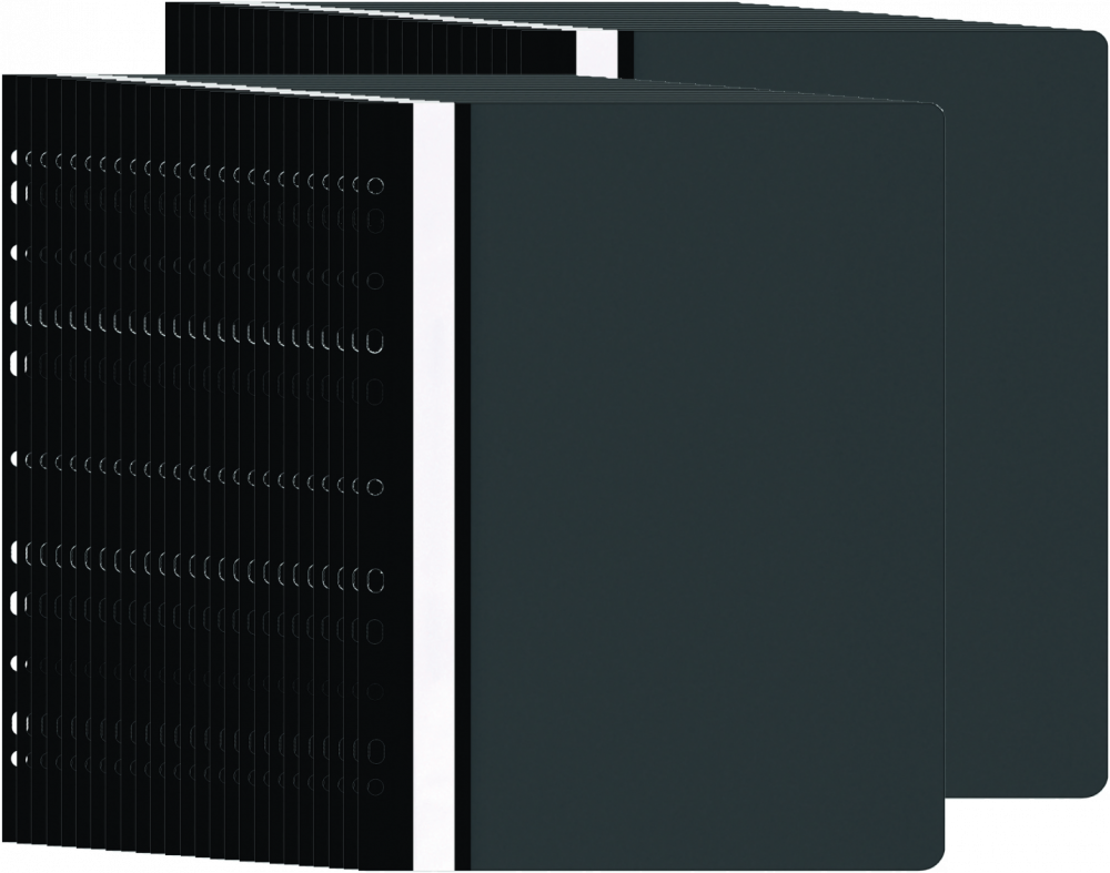 50x Skoroszyt plastikowy oczkowy Office Products, A4, do 200 kartek, czarny