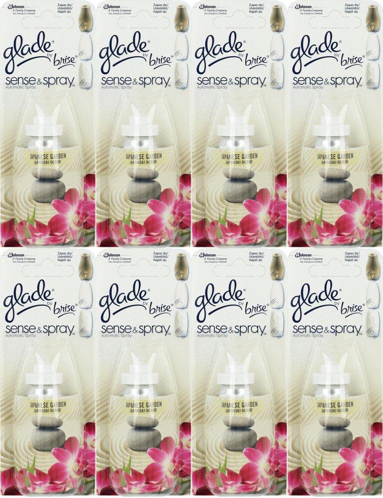 8x Wkład do odświeżacza automatycznego Glade by Brise, Sense&Spray, Japoński Ogród, 18ml