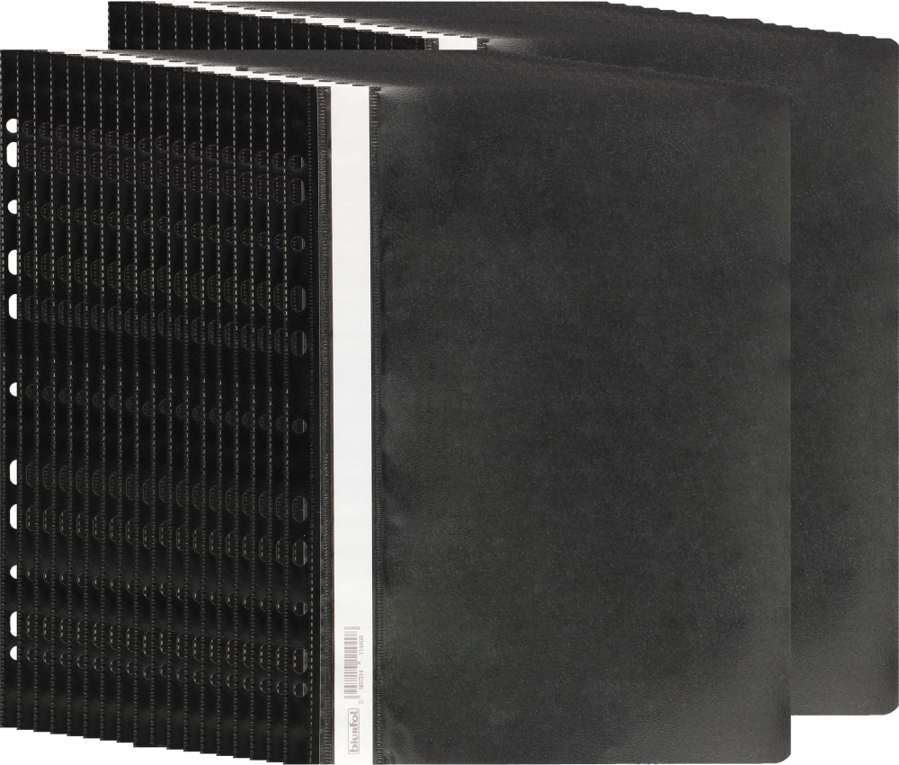 40x Skoroszyt plastikowy oczkowy Biurfol, miękki, A4, czarny