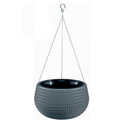 1 buc, Set de mască și ghiveci suspendat Lina Ball, antracit, 32 cm - : Mod de ambalare: 1 buc