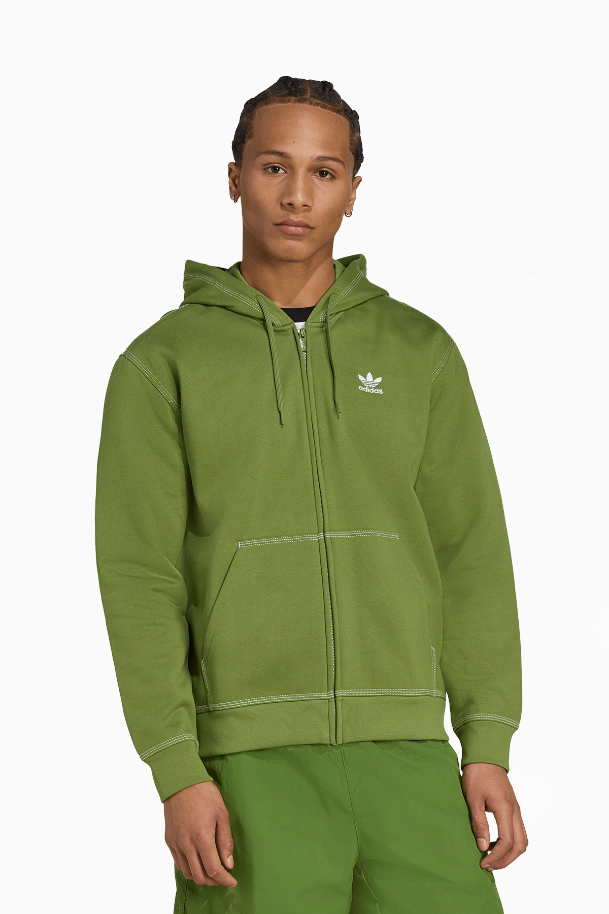 Bluza z kapturem adidas Trefoil Essentials Full-Zip - Zielony