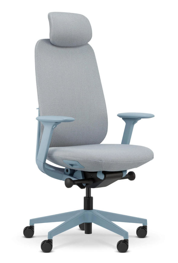 BILINE fotel biurowy niebieski, tkanina szara/membrana