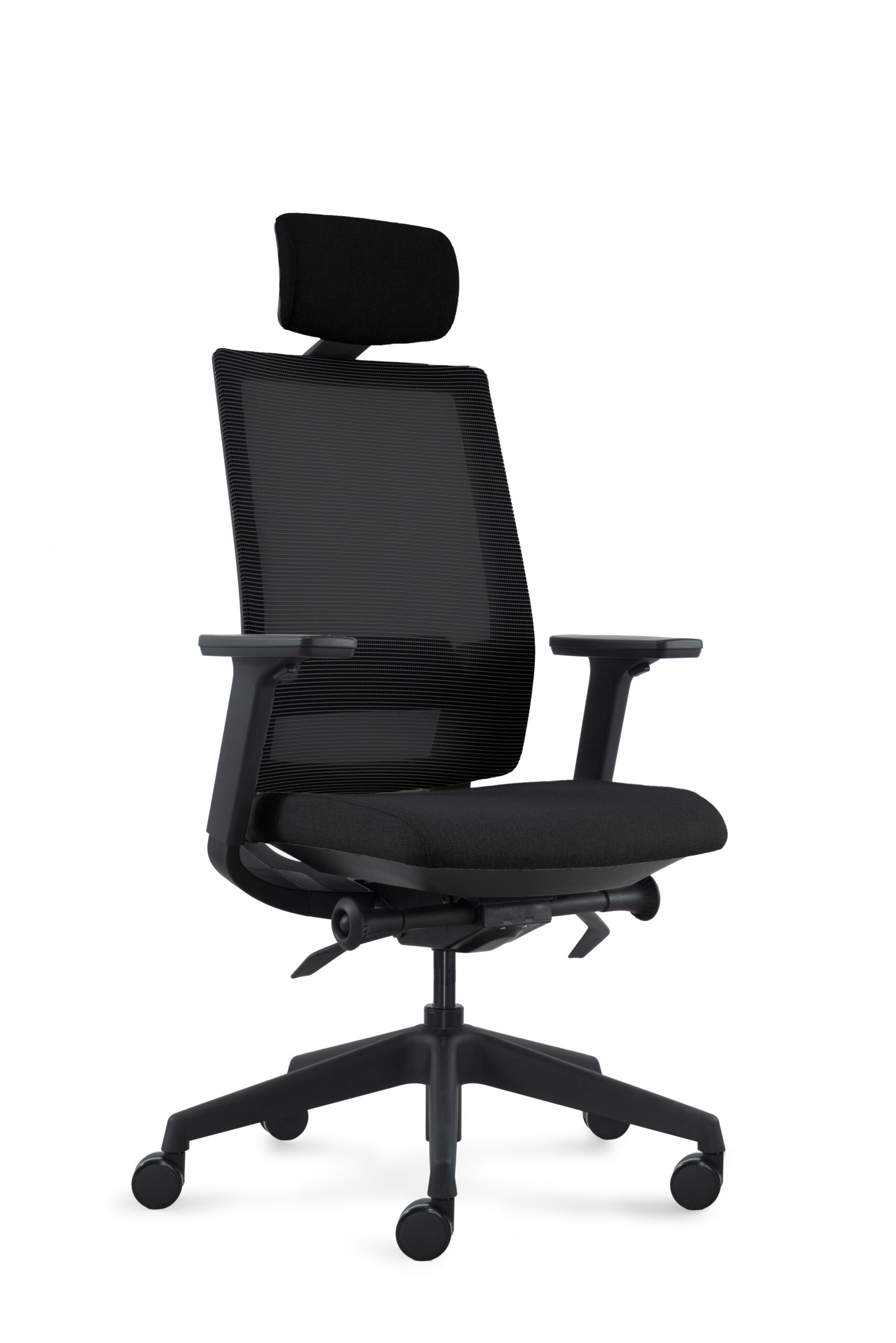 DEEO fotel biurowy czarny, siatka/tkanina 5 kolorów (Stelaż: nylon, Kolor siedziska: VF-1 czarny)