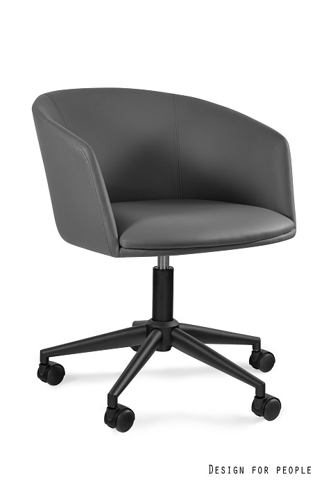 BARNET fotel biurowy czarny, eko-skóra (Kolor: szary)