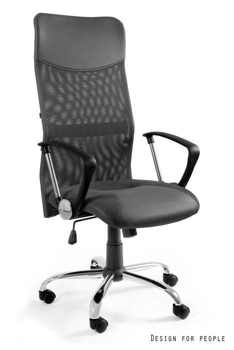 VIPER fotel biurowy siatka/eko-skóra 7 kolorów (Kolor: szary)