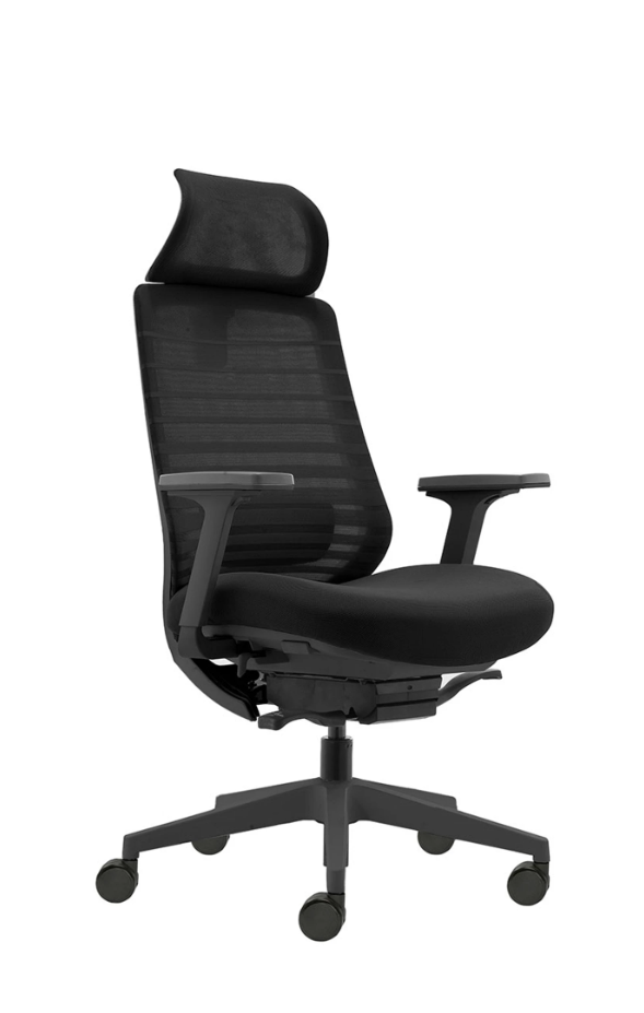 KIVI fotel biurowy czarny, siatka/tkanina