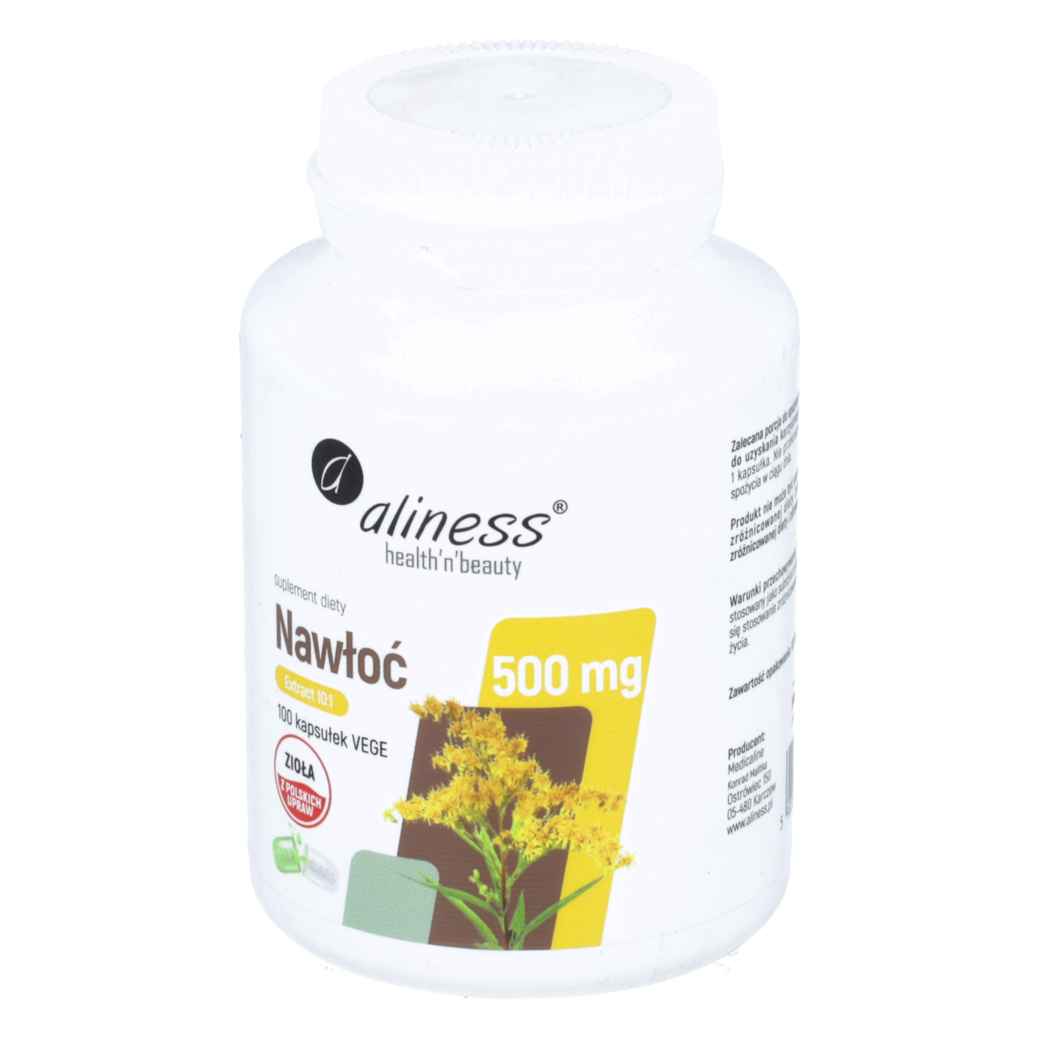 Aliness nawłoć 500 mg, 100 kapsułek