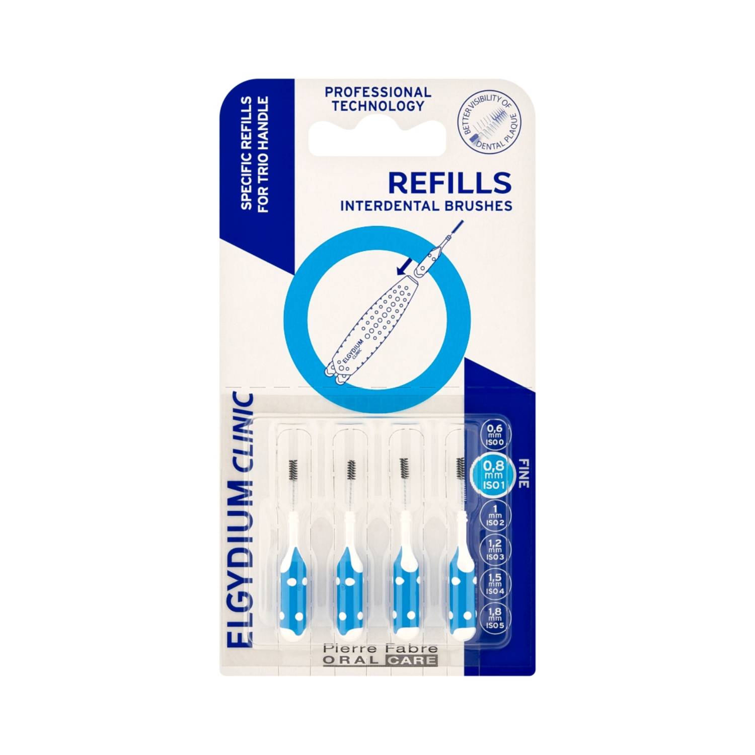 Elgydium clinic refill - wkłady do szczoteczek międzyzębowych (iso 1), 4 sztuki