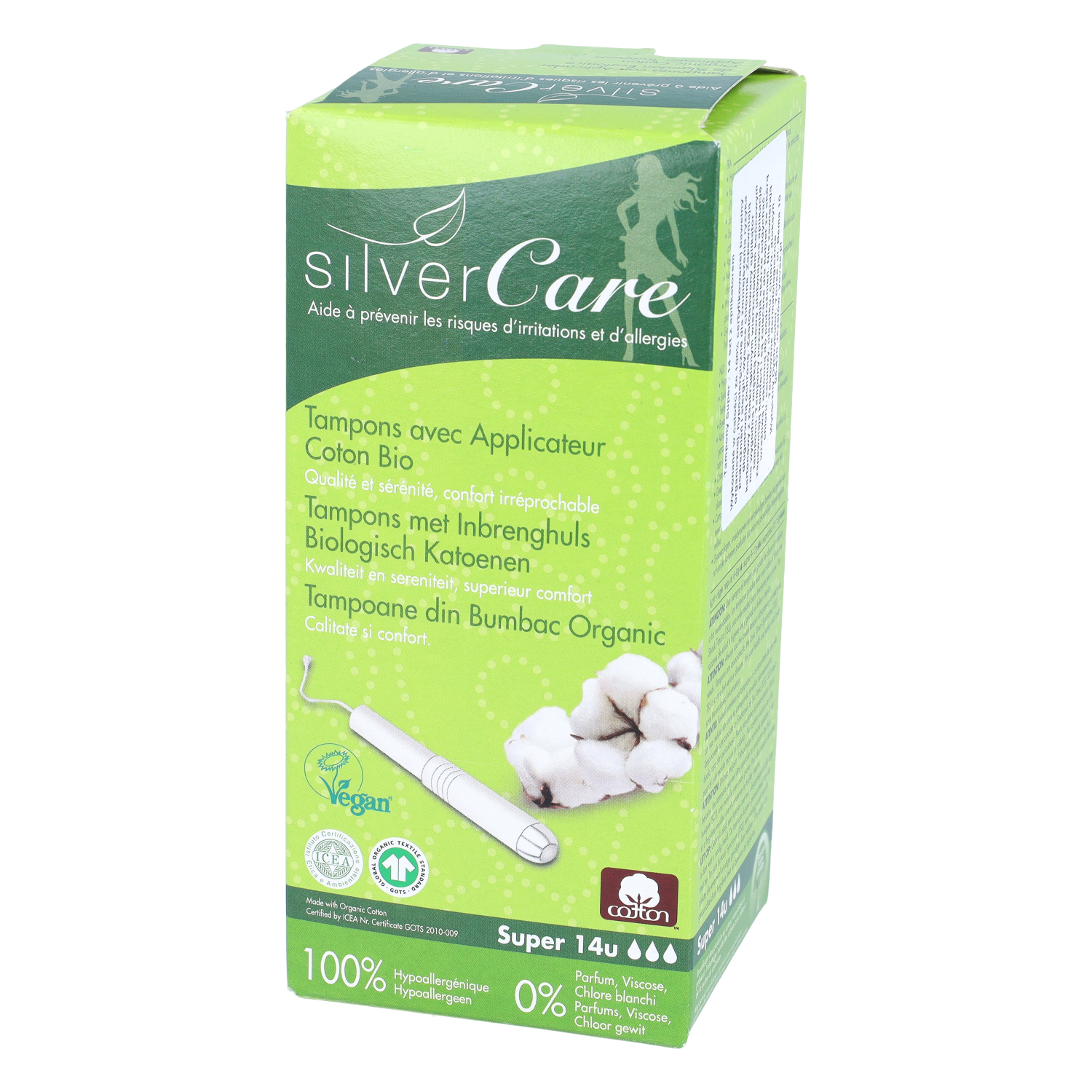 Masmi - tampony silver care super, z aplikatorem, 14 sztuk