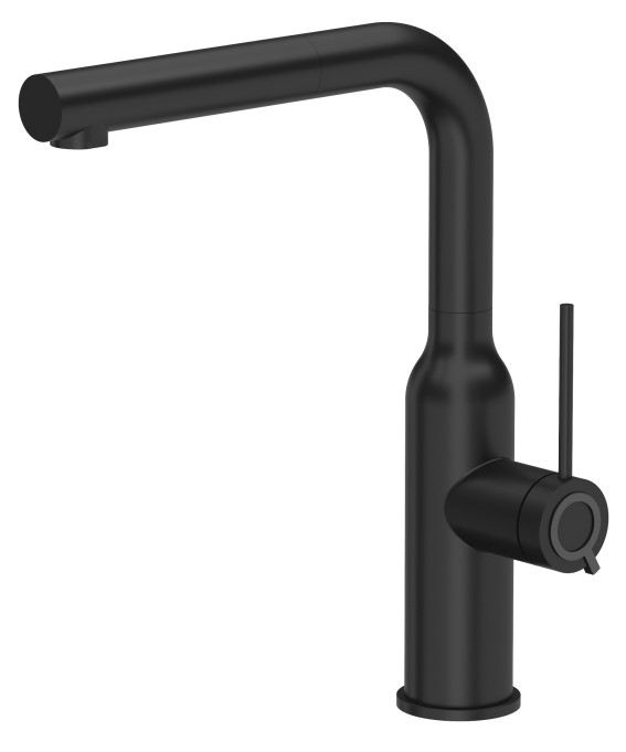 Quadron Angelina Q Line Very Black bateria kuchenna stojąca z wyciąganą wylewką czarny mat Q Shine 3573500_BLMQS