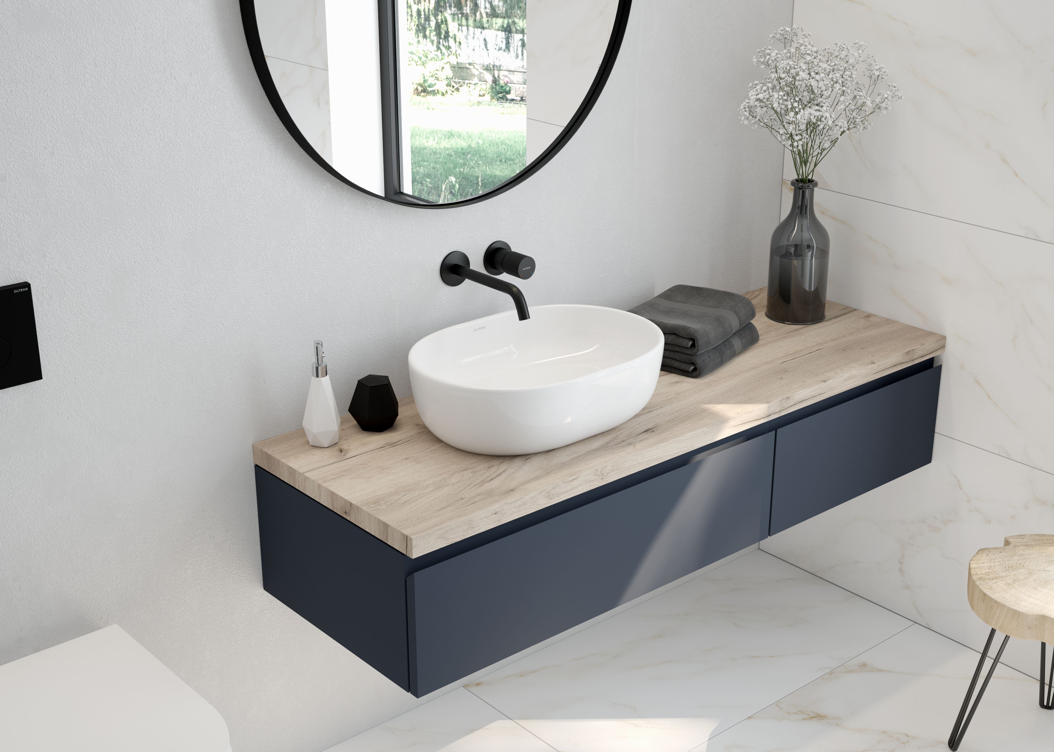 Oltens Hamnes bateria umywalkowa podtynkowa czarny mat 32602300 - Wysyłka w 24h