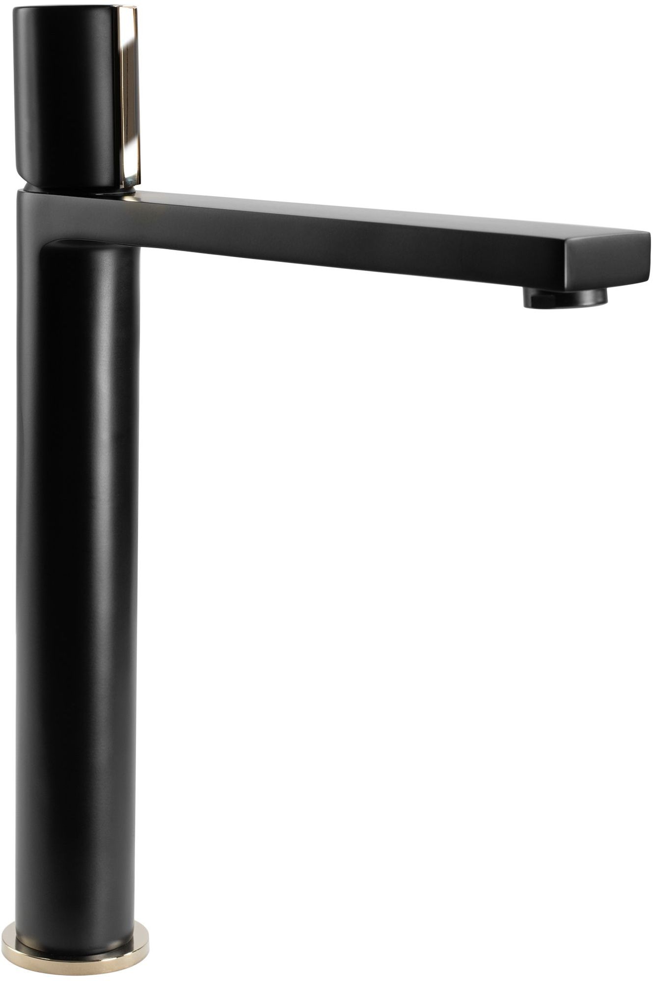 Rea Icon bateria umywalkowa stojąca czarny mat/jasnozłoty REA-B5681