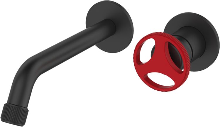 Sea-Horse Loftea Black+Red bateria umywalkowa podtynkowa czarny mat/czerwony BJV400B-R1