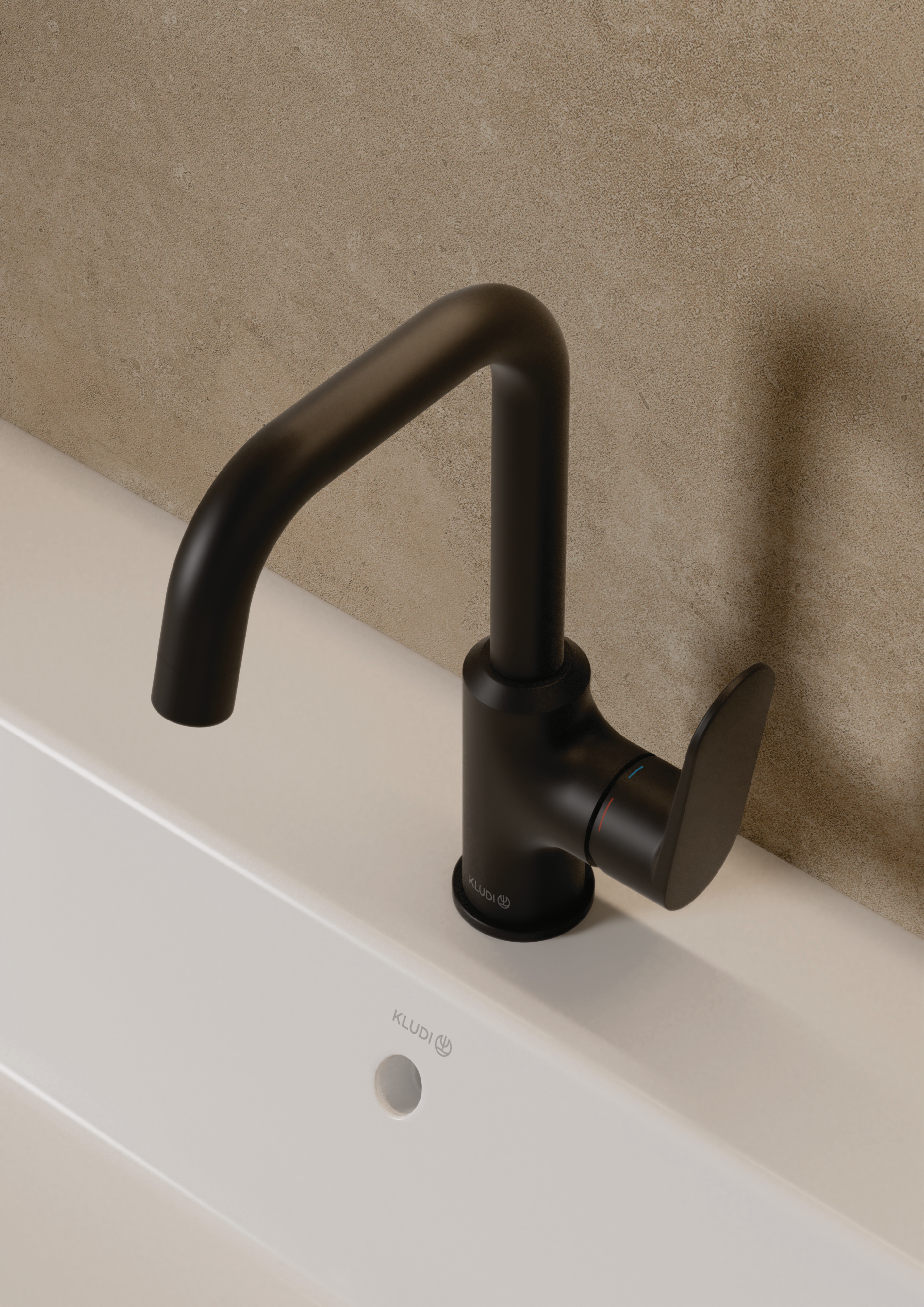 Kludi X1 bateria umywalkowa stojąca czarny mat 320283975