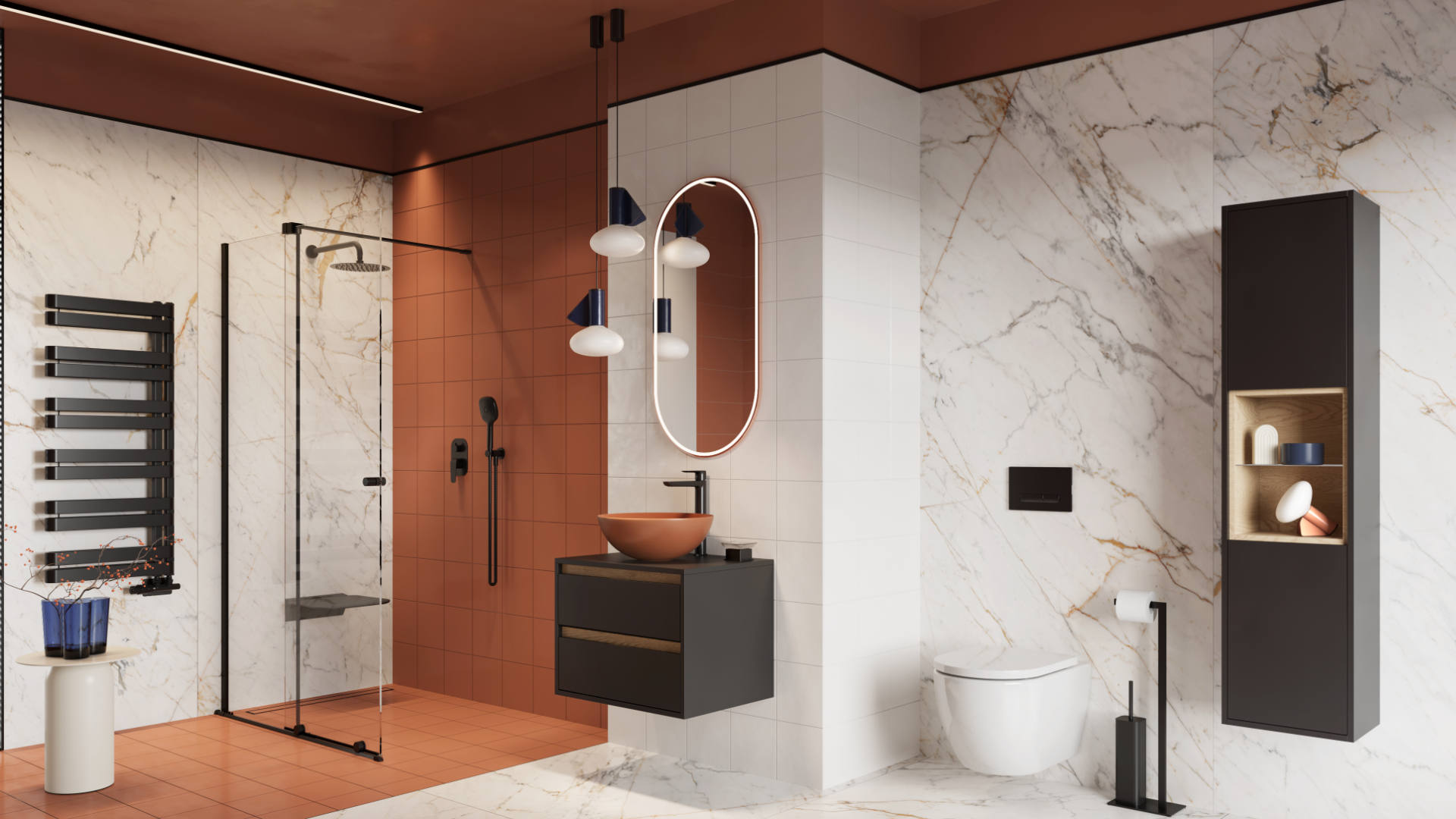 Excellent Clever 2.0 bateria umywalkowa stojąca czarny mat AREX.4101BS