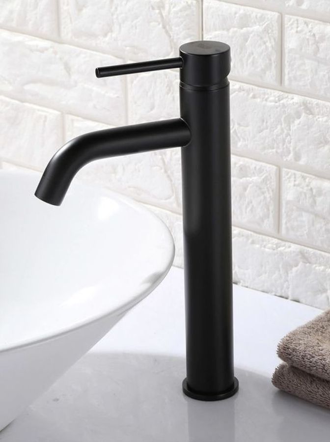 Rea Lungo bateria umywalkowa stojąca czarny mat REA-B4103