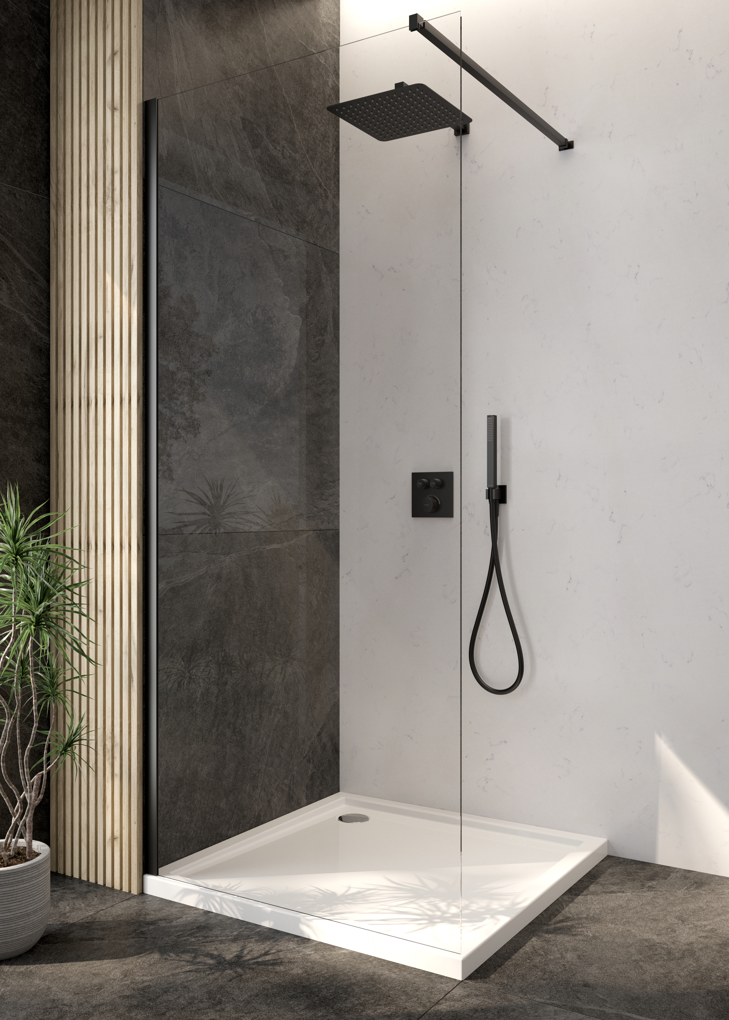 Zestaw Oltens Onega (S) bateria podtynkowa z deszczownicą 30 cm Vindel (S) i kompletem prysznicowym Sog czarny mat 36621300 - Wysyłka w 24h