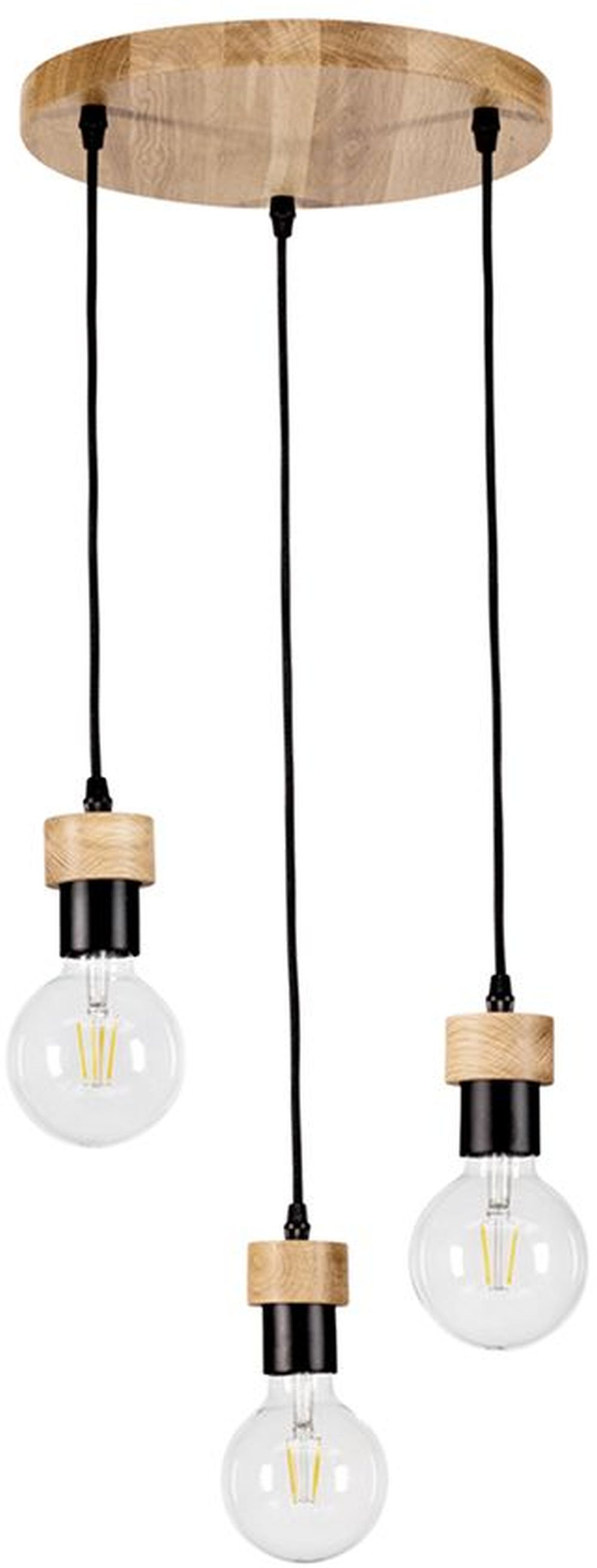 Britop Lighting Clarte lampa wisząca 3x60W dąb/czarny 3274374R