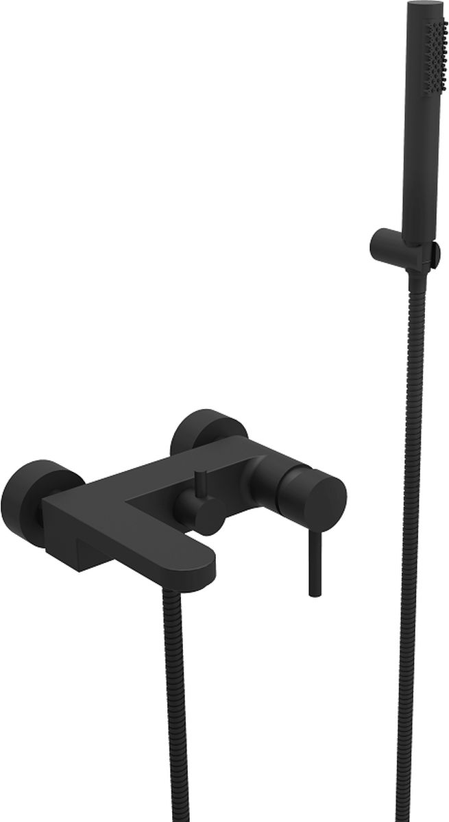 Besco Decco bateria wannowo-prysznicowa ścienna czarny mat BW-DS-CZ