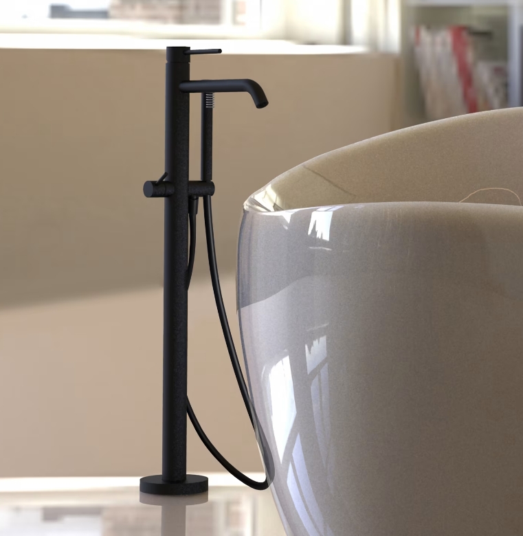 Kronenbach Lima 2.0 Black bateria wannowo-prysznicowa wolnostojąca czarny mat 100.1162SMKB