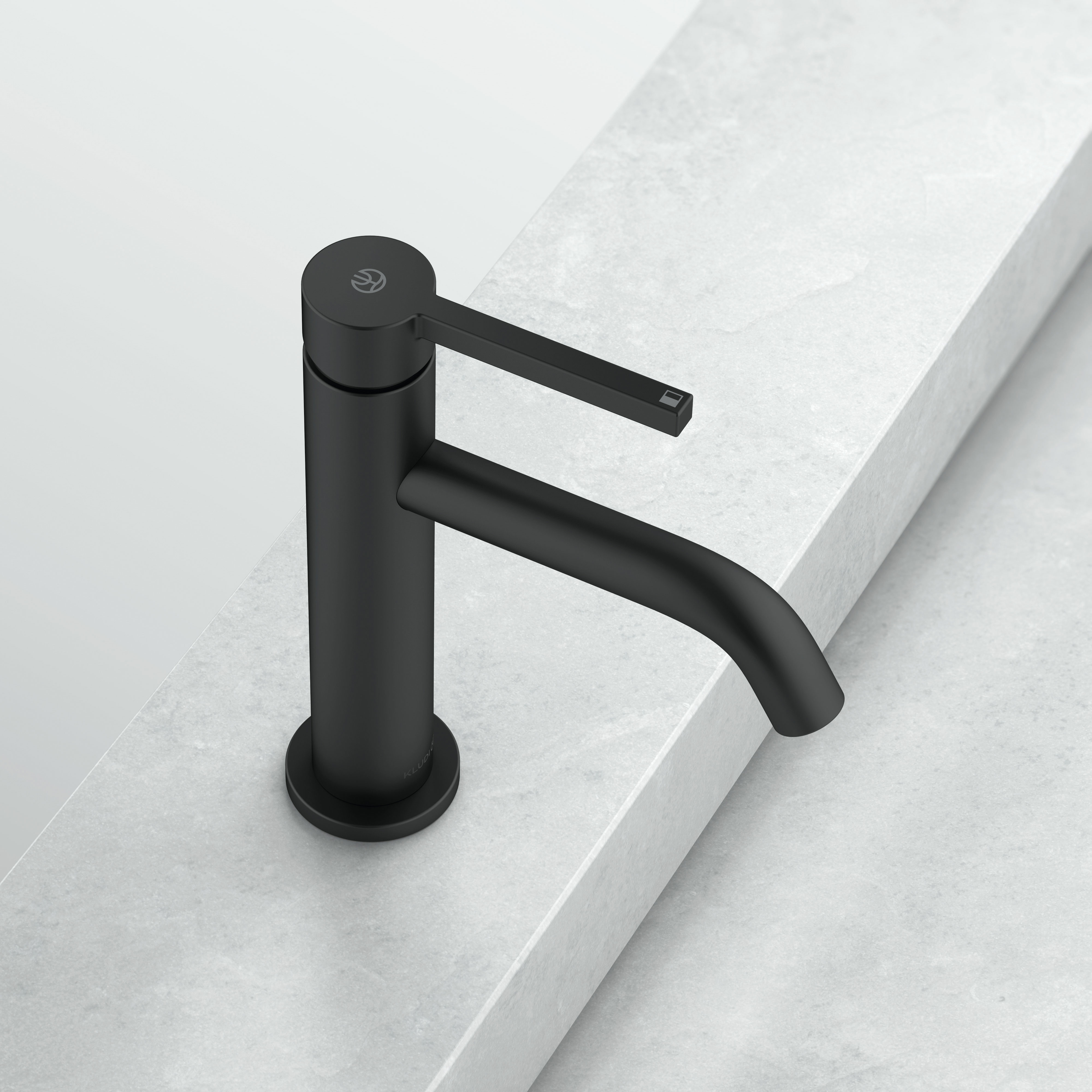 Kludi Nova Fonte Pura bateria umywalkowa stojąca czarny mat 202663915