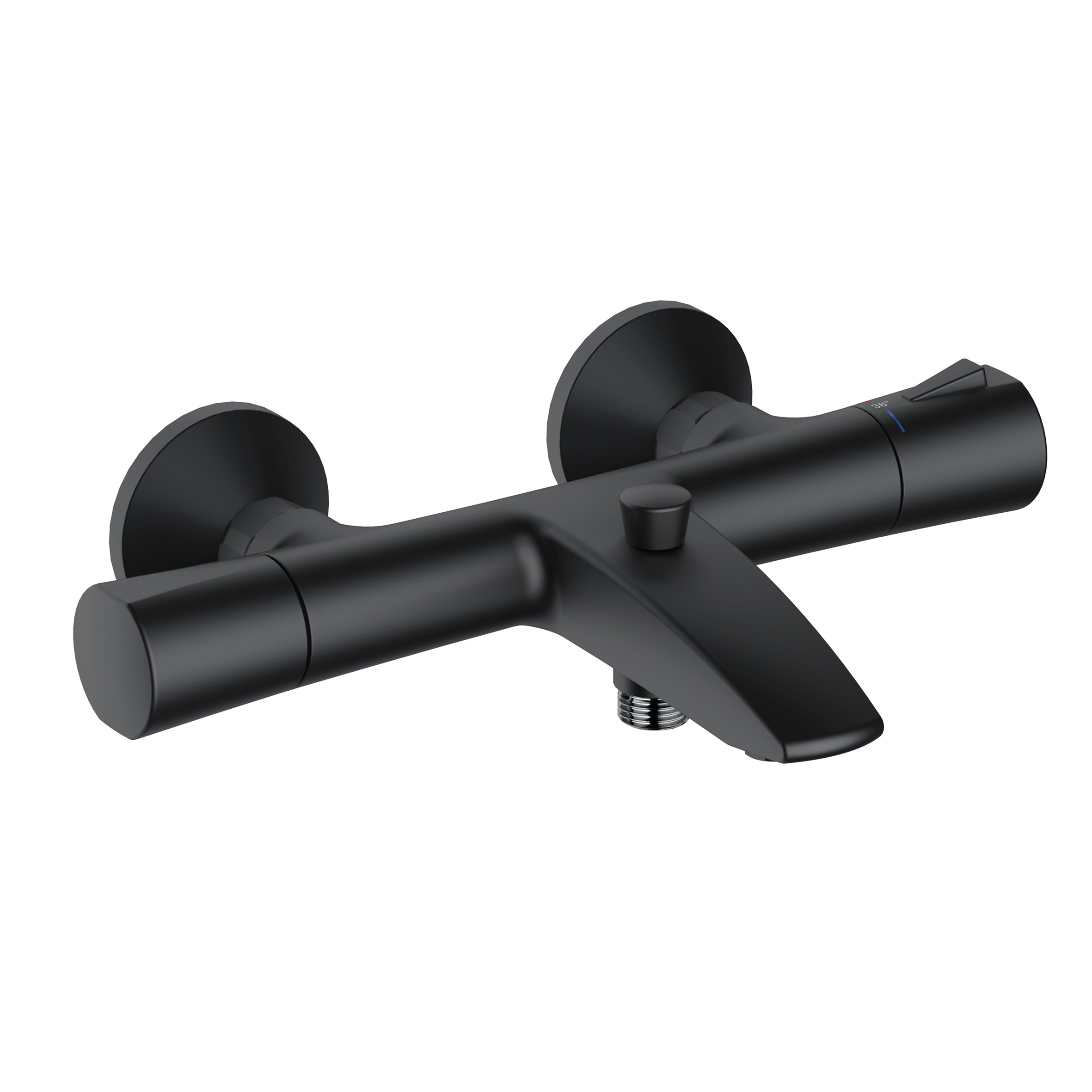 Kludi Zenta SL bateria wannowo-prysznicowa ścienna termostatyczna czarny mat 351013938