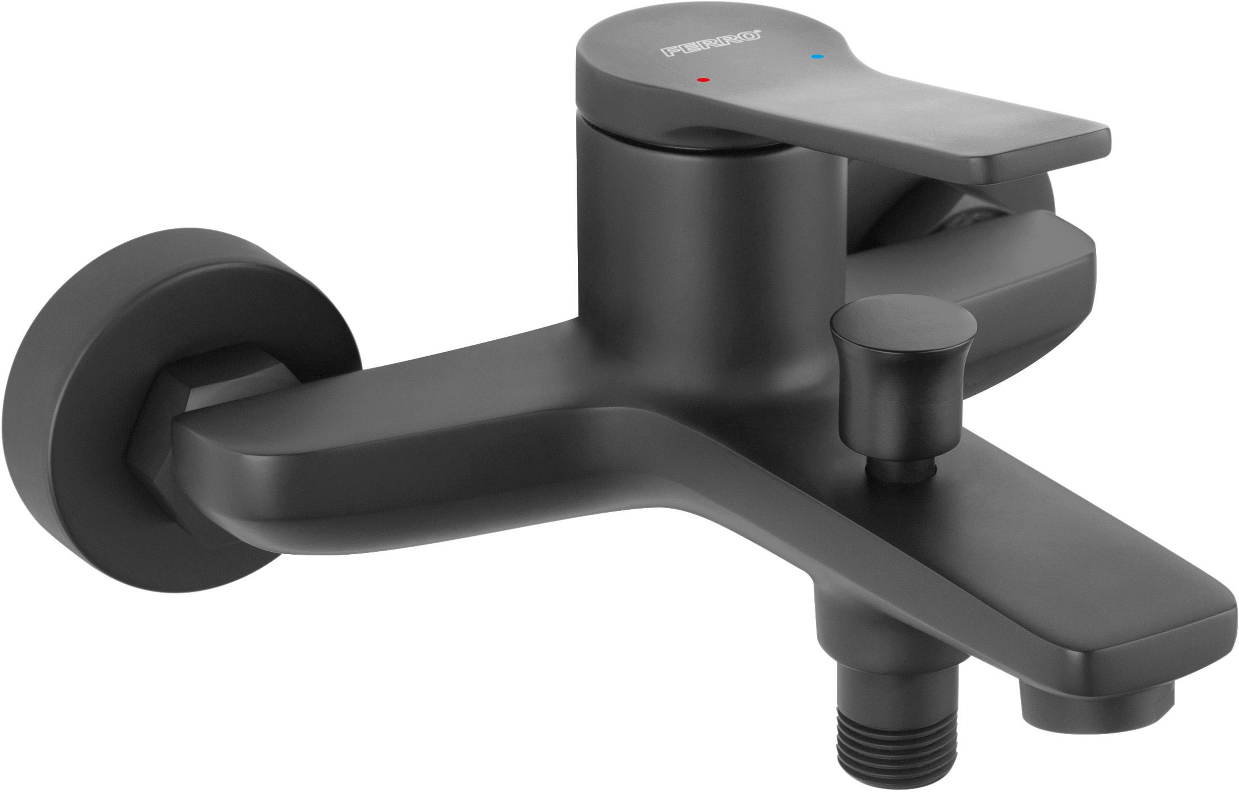 Ferro Stratos Black bateria wannowo-prysznicowa ścienna czarny mat BSC1BL - Wysyłka w 24h