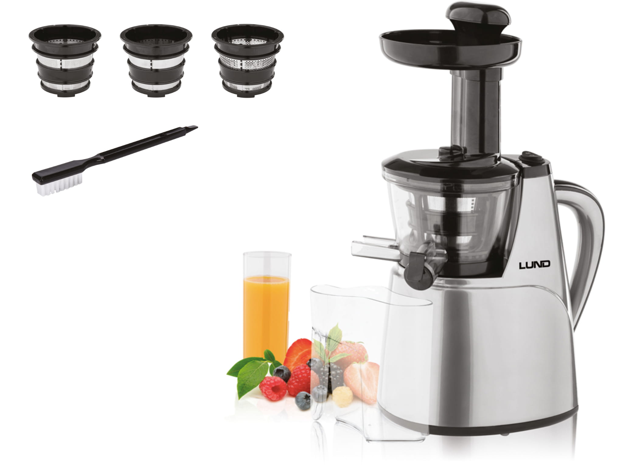 Wyciskarka wolnoobrotowa do soków i sorbetów 3 filtry