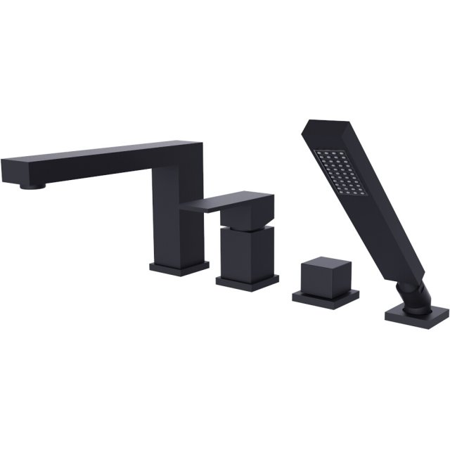 BESCO Bateria nawannowa MODERN / VARIUM czarny mat 4-otworowa BW-MV4-