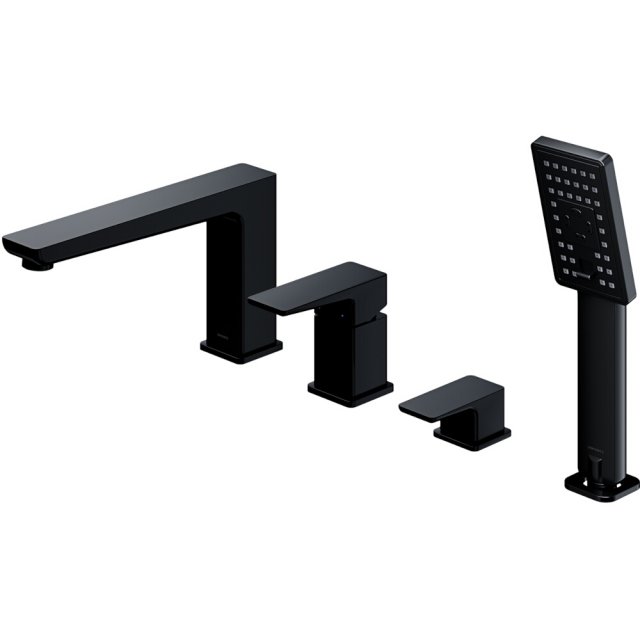 OMNIRES Bateria nawannowa PARMA 4-otworowa czarny mat PM7432BL