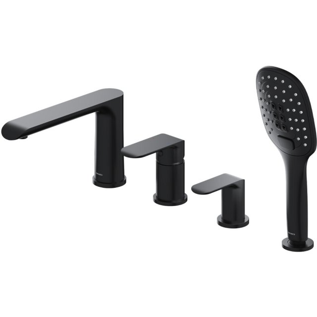 OMNIRES Bateria nawannowa SACRAMENTO 4-otworowa czarny mat SC2332BL