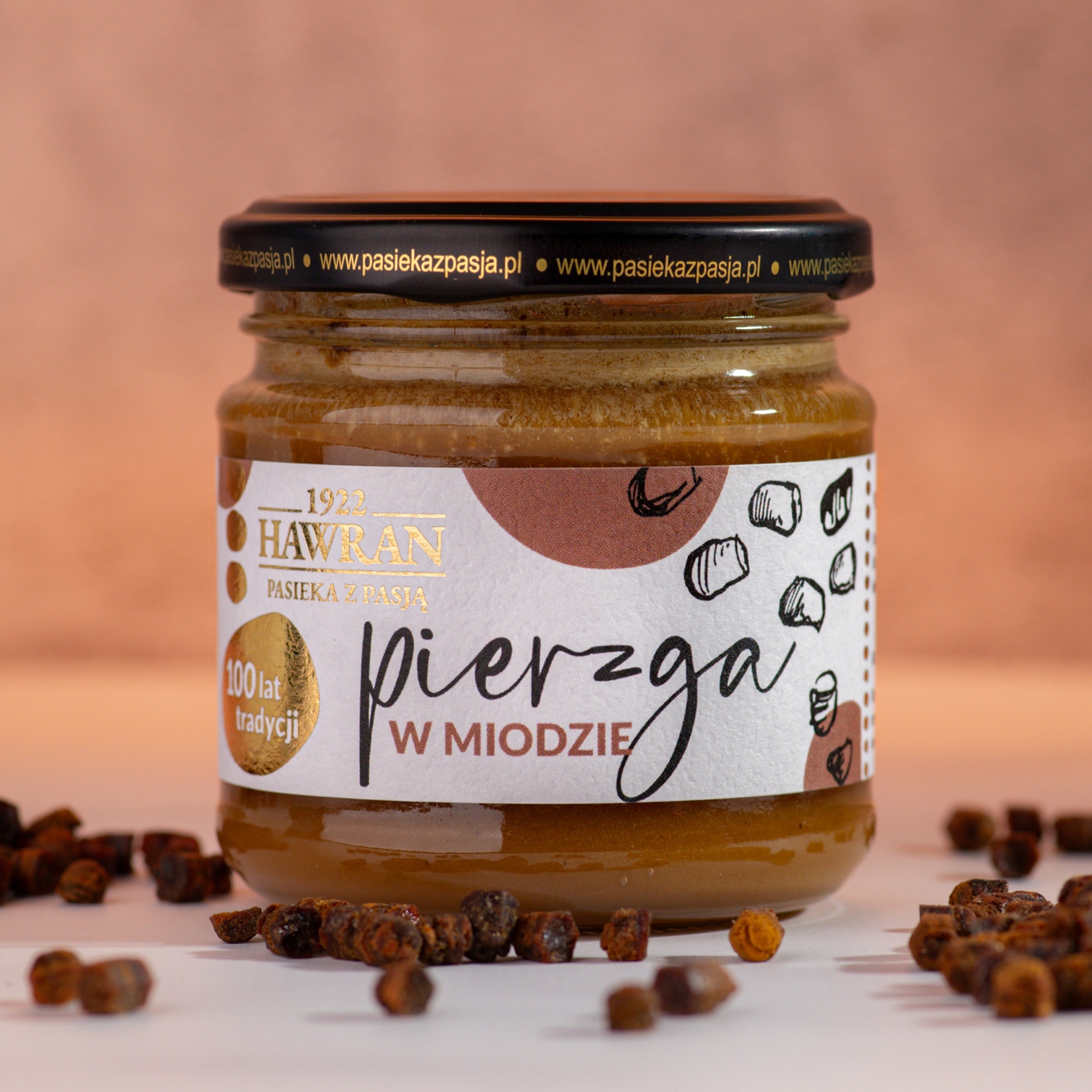 Pierzga w miodzie wielokwiatowym 240g - Pasieka z Pasją Hawran