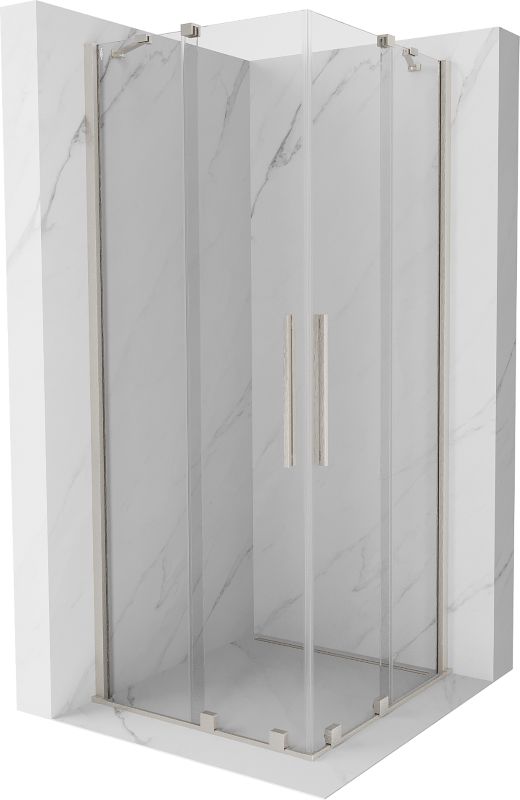 Kabina prysznicowa Mexen Velar Duo rozsuwana 90 x 90 cm transparent nikiel szczotkowany 1 szt.