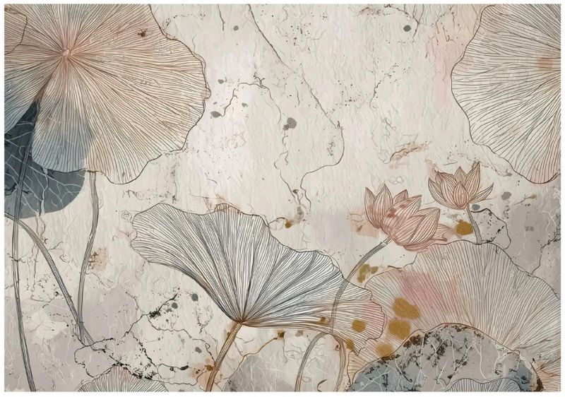 Fototapeta WALLARENA Do Sypialni Salonu Na Flizelinie Kwiaty Beton Abstrakcja 250x175 cm 1 szt.