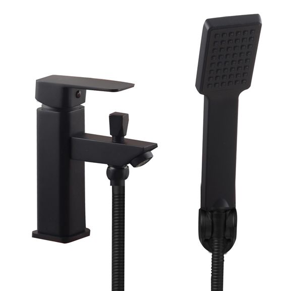 Bateria wannowa LUCCO-BLK - YOKA HOME z prysznicem stojąca czarny mat - 1 szt.