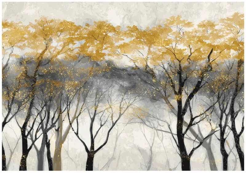 Fototapeta WALLARENA Do Sypialni Salonu Na Flizelinie Drzewa Beton Las Beżowy 350x250 cm 16087VX7 1 szt.