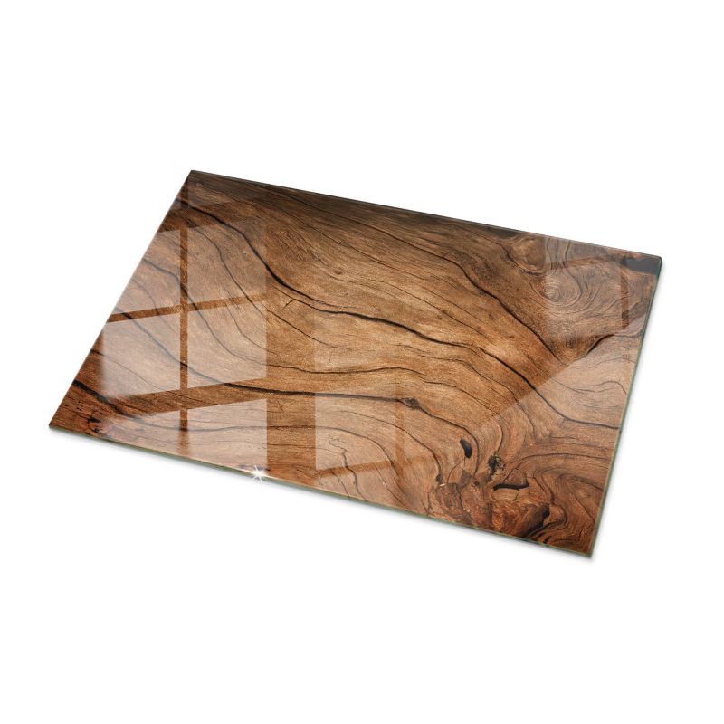 Blat szklany Tulup 100x70 cm Wzór drewna 1 szt.