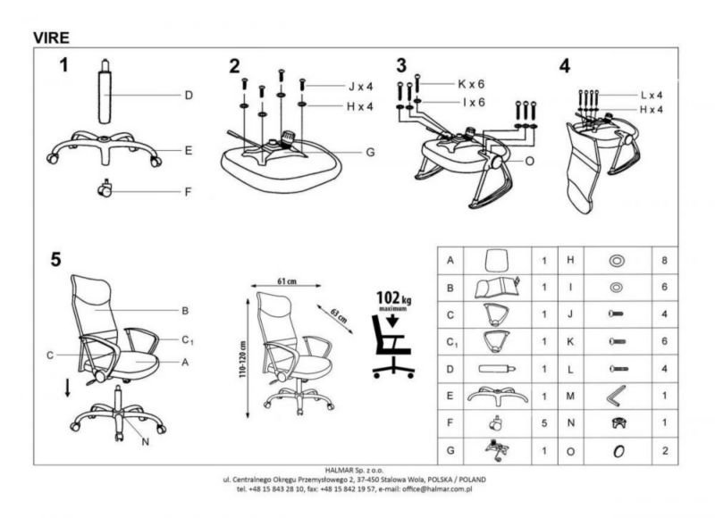 Fotel Halmar biurowy VIRE zielony 1 szt