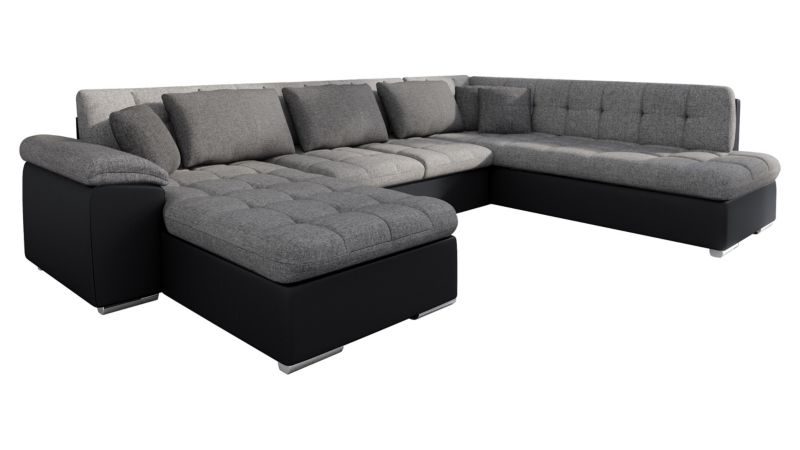 Narożnik MIRJAN 24 rozkładany Niko Bis lewy czarna ekoskóra/szary/grafitowy 1 szt.