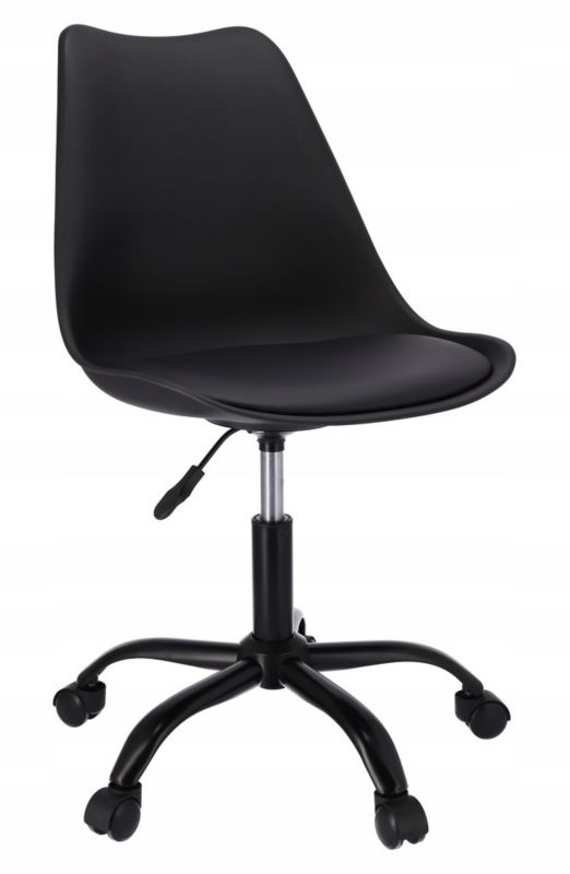 Krzesło obrotowe JUMI wygodne profilowane fotel biurowy IGER czarne 1 szt.