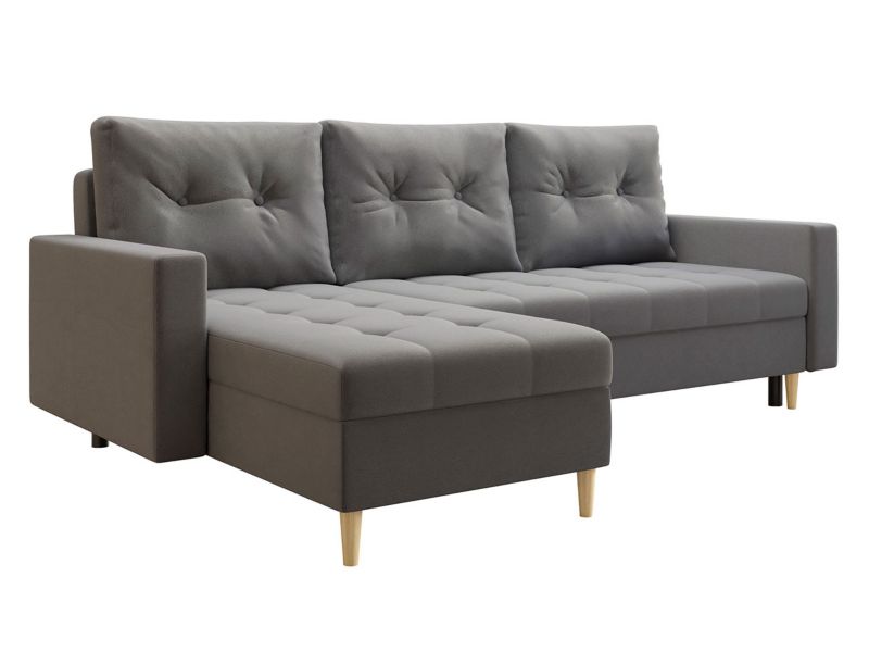 Narożnik MIRJAN 24 rozkładany Kojan plusz stalowy szary 1 szt.