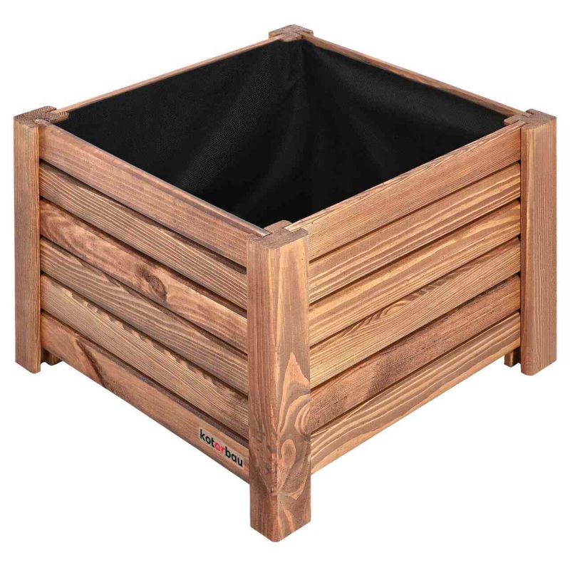 Doniczka drewniana KOTARBAU brązowa 38x38 cm 1 szt.