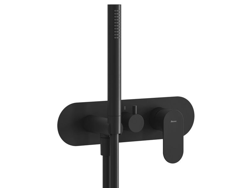 Bateria podtynkowa Ravak Eleganta EL 068.20BLM do R-Box, z przełącznikiem, z zestawem prysznicowym, czarny mat 1 szt