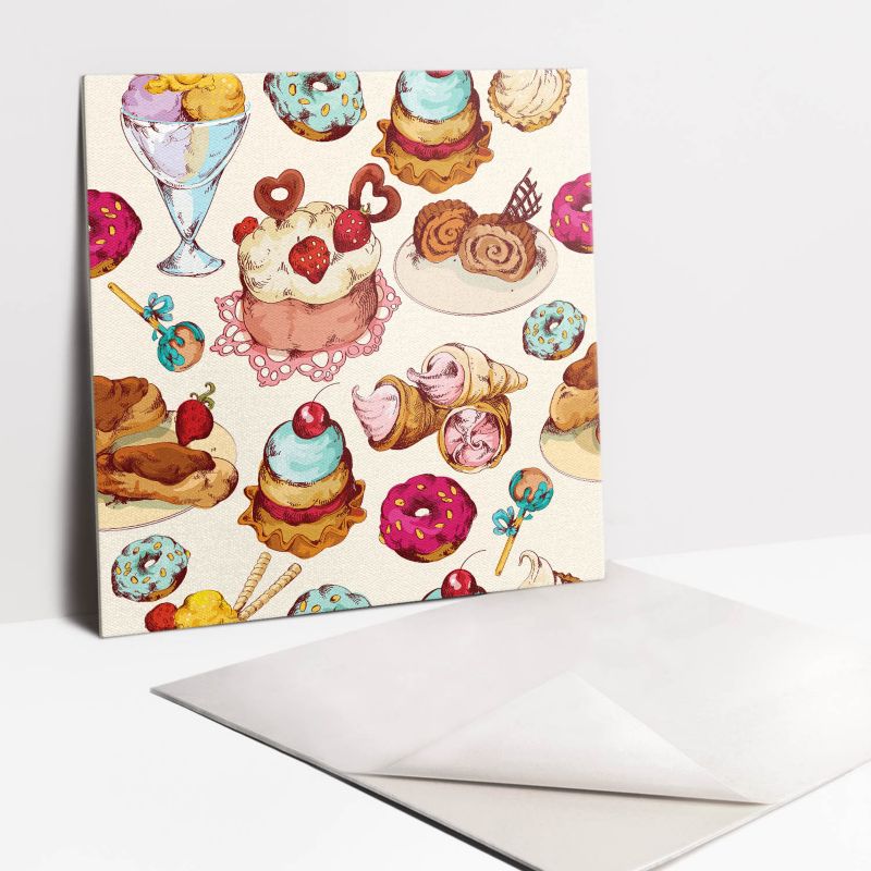 Kafelki samoprzylepne Tulup 30x30 cm Kolorowe słodkości 9 szt.