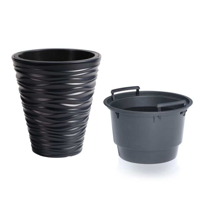 Doniczka Ogrodowa EDANTI 29,7 cm Sand Okrągła Na Taras Do Ogrodu Antracytowa 1 szt.