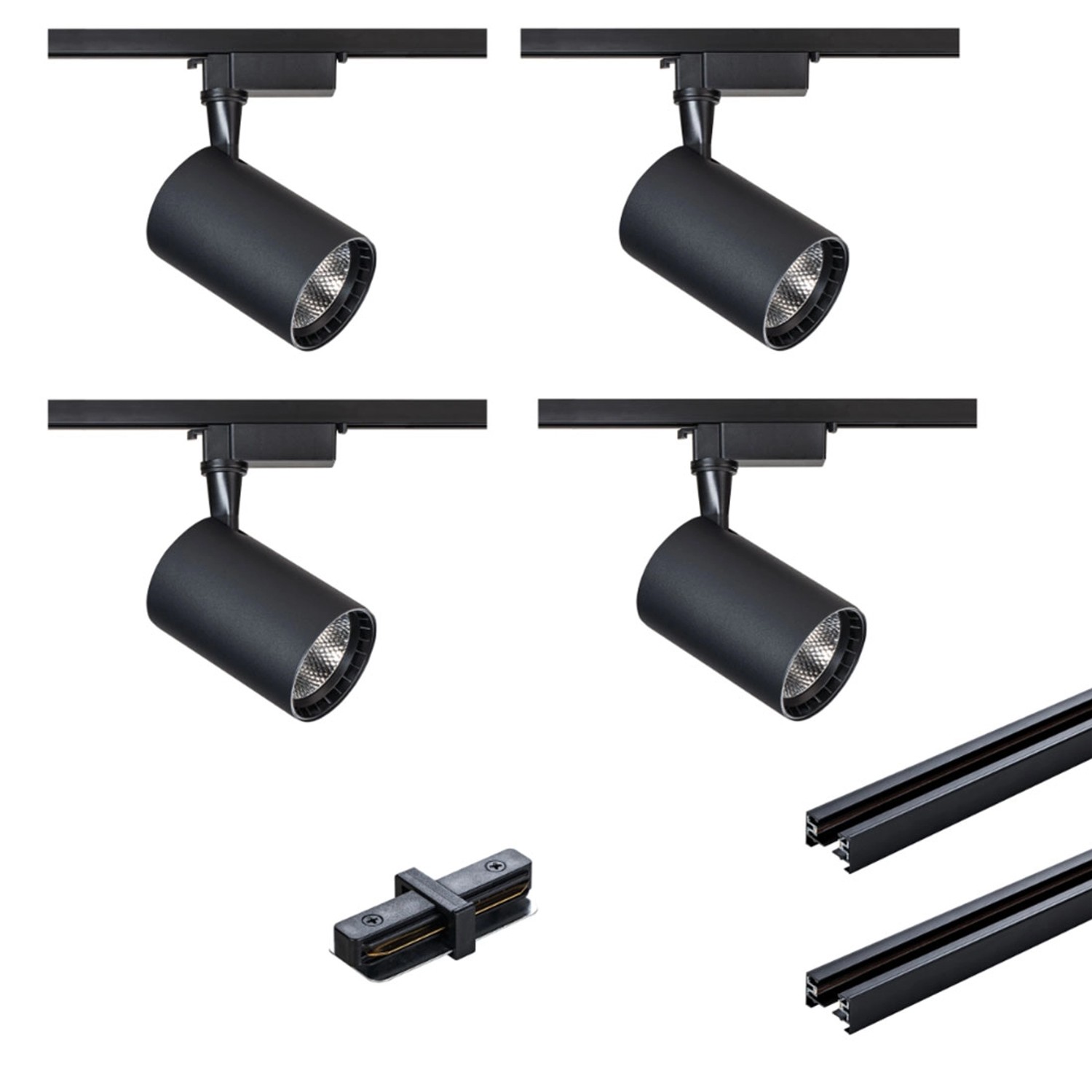 DPM Zestaw systemu szynowego z 4 reflekt. LED czarny 15W 1250lm 4000K X-LINE