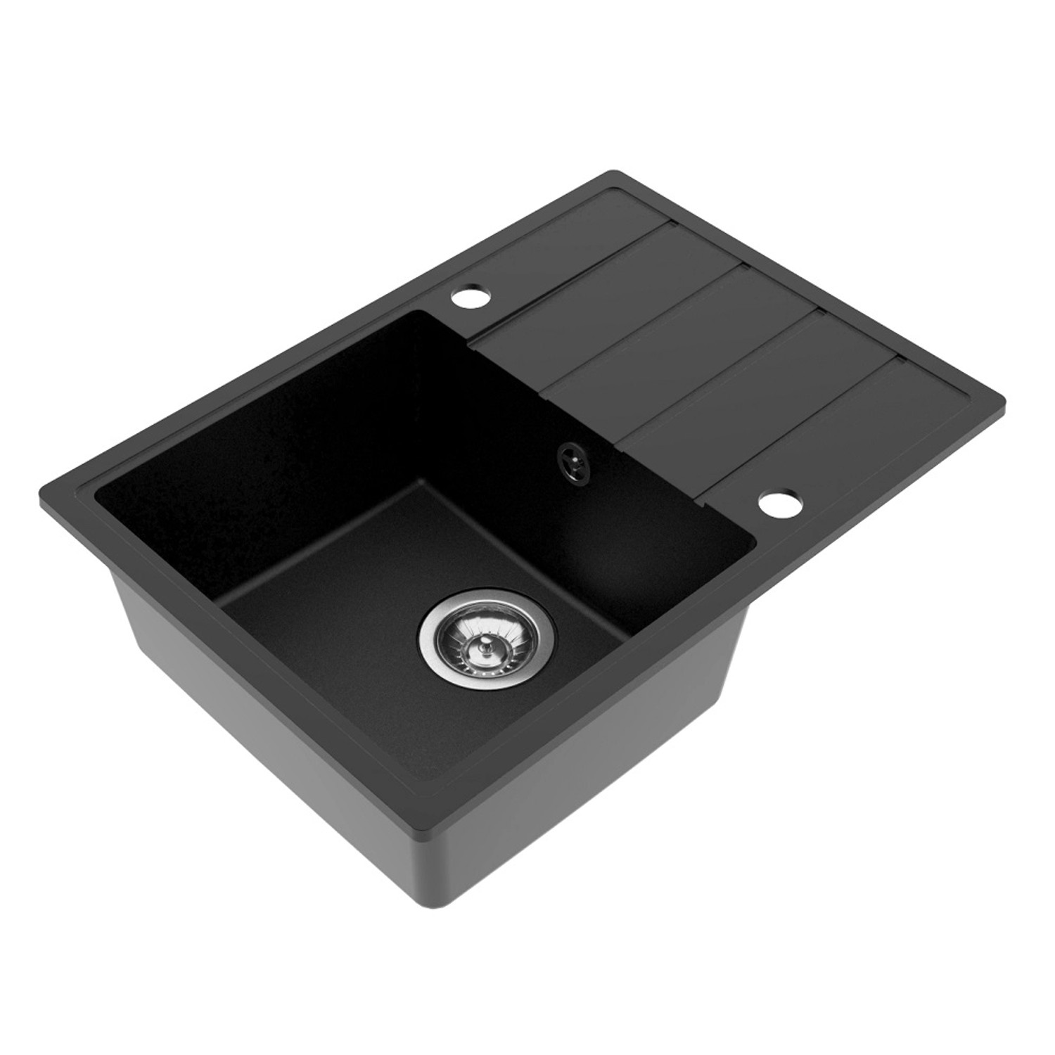 Zlewozmywak Dylan 1-kom. z ociekaczem czarny 62x44 cm